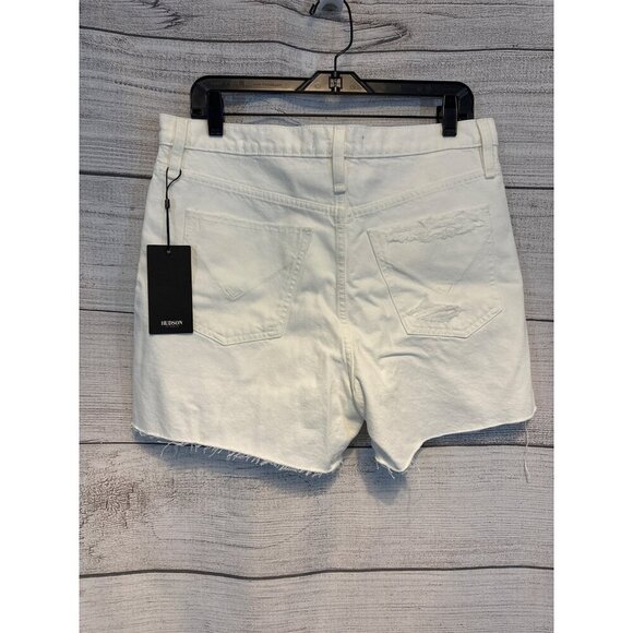 NWT Hudson Distressed White Denim Shorts Size 31 - Picture 2 of 4
